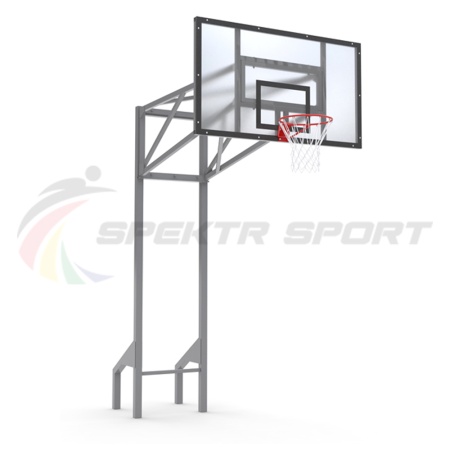 Купить Стойка баскетбольная уличная усиленная со щитом из оргстекла, кольцом и сеткой SP D 413 в Ермолине 